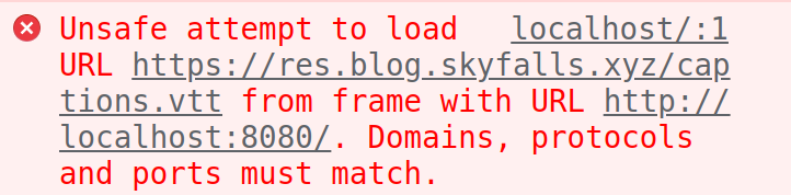 Unsafe attempt to load URL ... from frame with URL ... Domains, protocols, and ports must match.